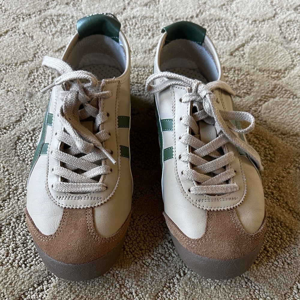 Onitsuka Tiger by Asics Green and Cream Sneakers size 39.5, fits women’s 8.5-9